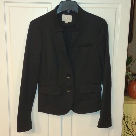 Ann Taylor Loft Small 2-button Blazer black VGC - Picture 2 of 13